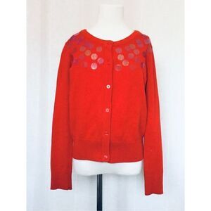 S A S H A Upcycled Girls 8/10 Red Sequined Cardigan